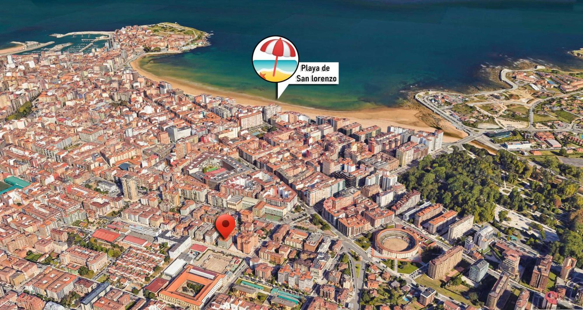 Espacio Moderno En Gijon Playa Exterior foto